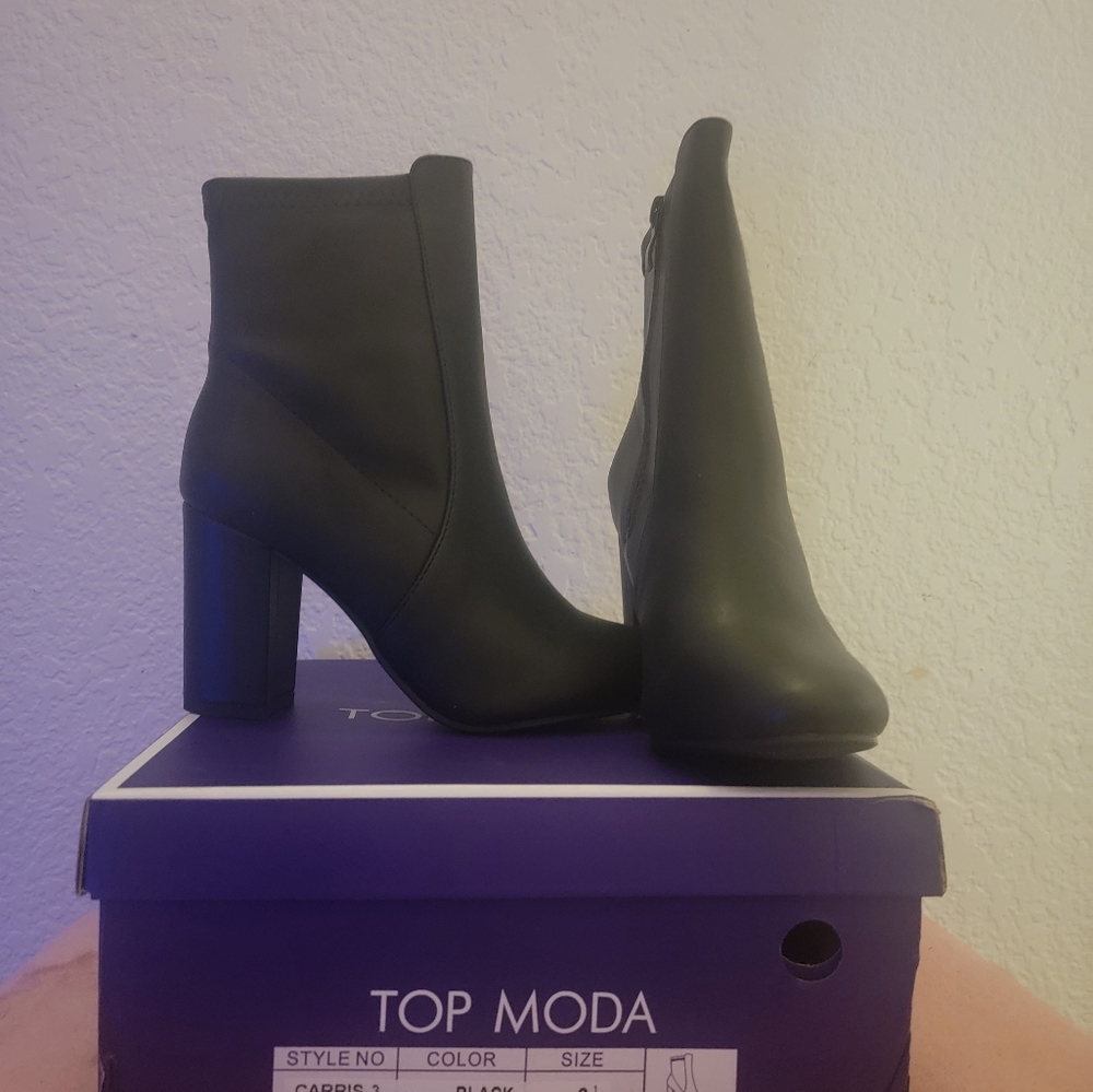 Faux leather boots